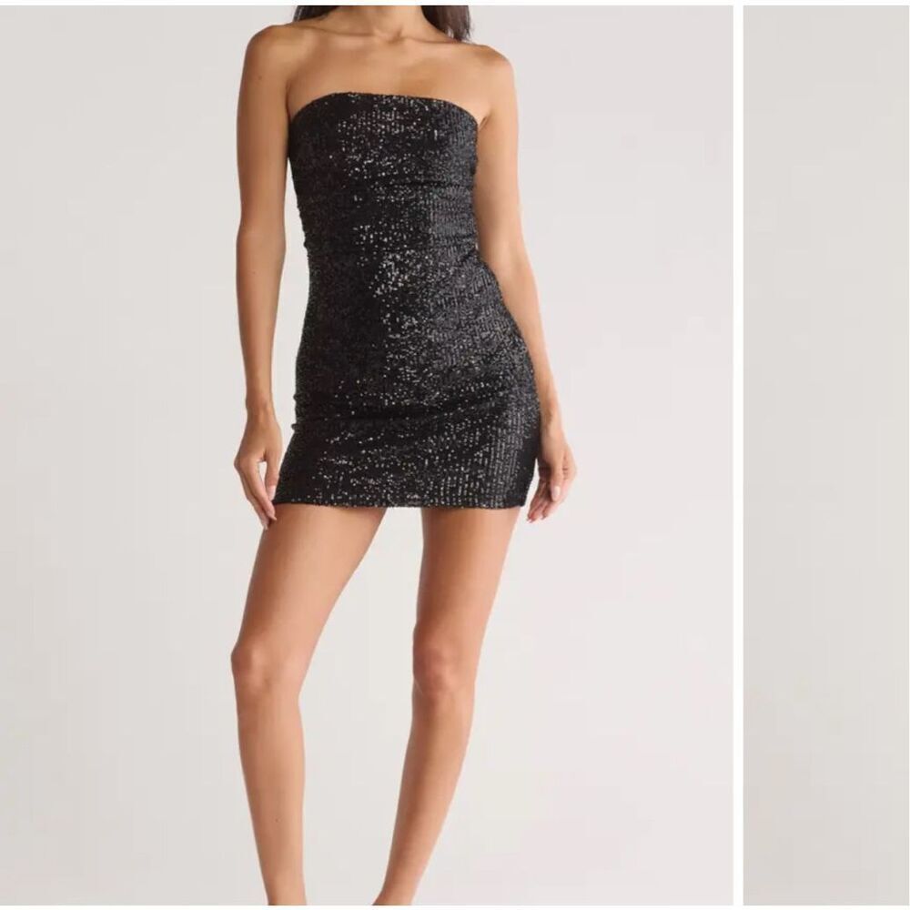 Abound sparkly sequin strapless mini dress size large